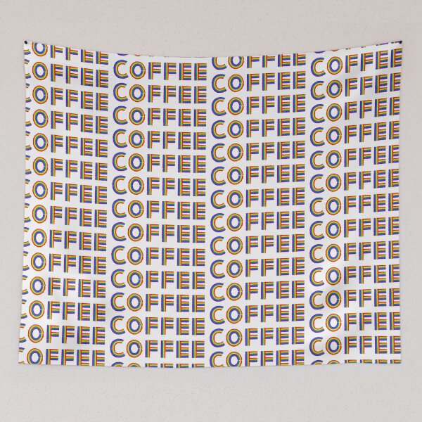 Item preview, Coffee With Rainbow Inside, coffee typography on white, gift for coffee lovers designed and sold by Dotsby.