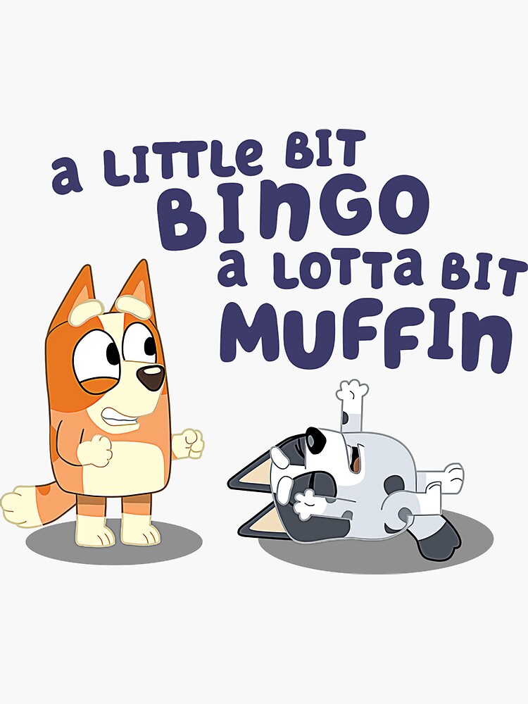 "muffin blueys, blueys and bingo, blueys kids dog" Sticker for Sale by