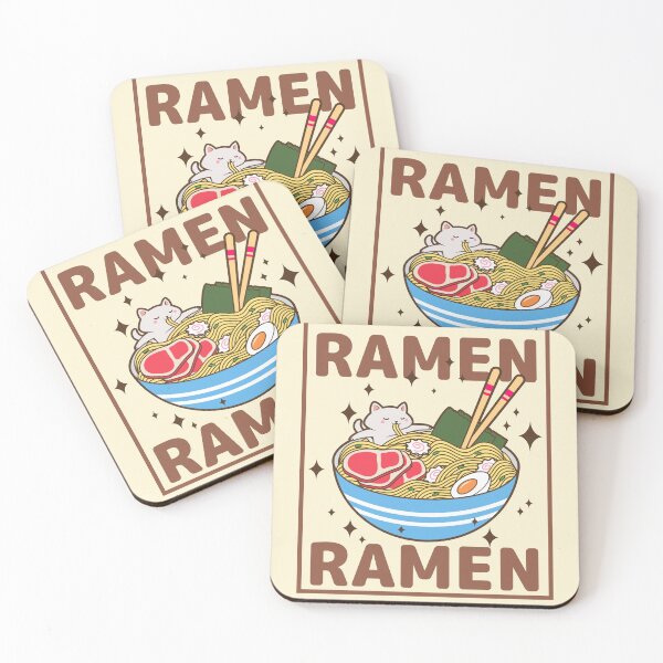 Item preview, Cute Cat Eating Ramen Kawaii Adorable Animals designed and sold by Imakeyouhappy.