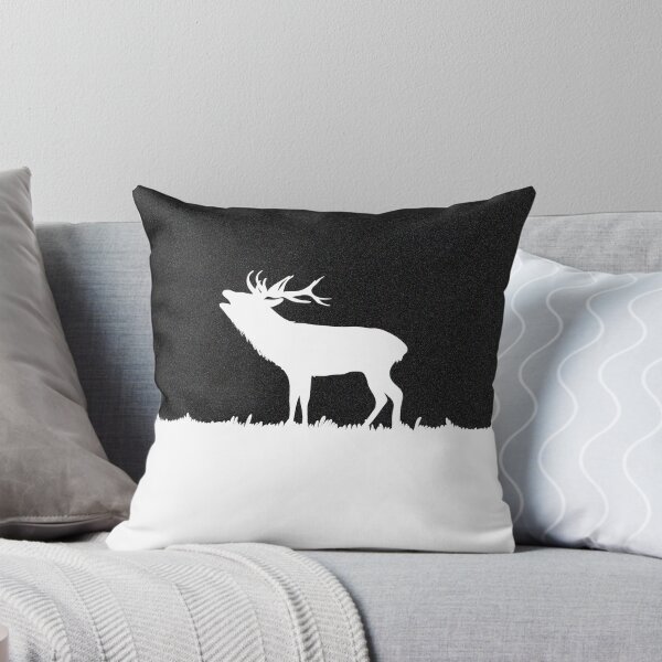 Item preview, Roaring Deer Silhouette on Black designed and sold by hebstreit.