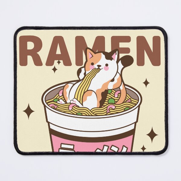 Item preview, Cute Cat Eating Ramen Kawaii Adorable Animals designed and sold by Imakeyouhappy.