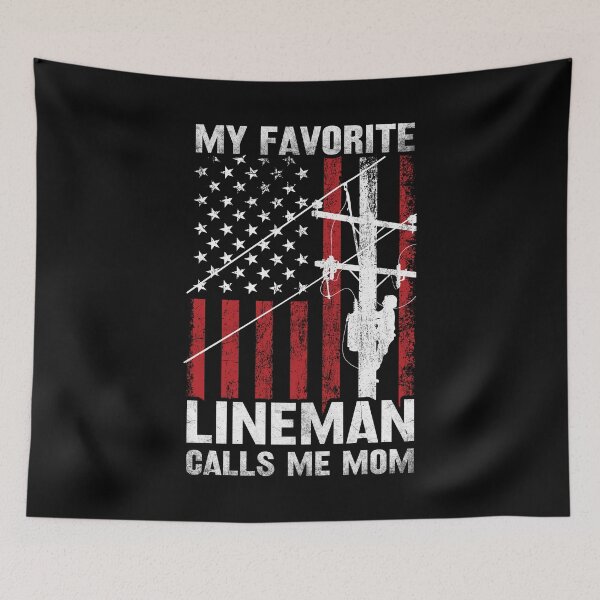 Item preview, My Favorite Lineman Calls Me Mom US Flag Mothers Day designed and sold by haselshirt.