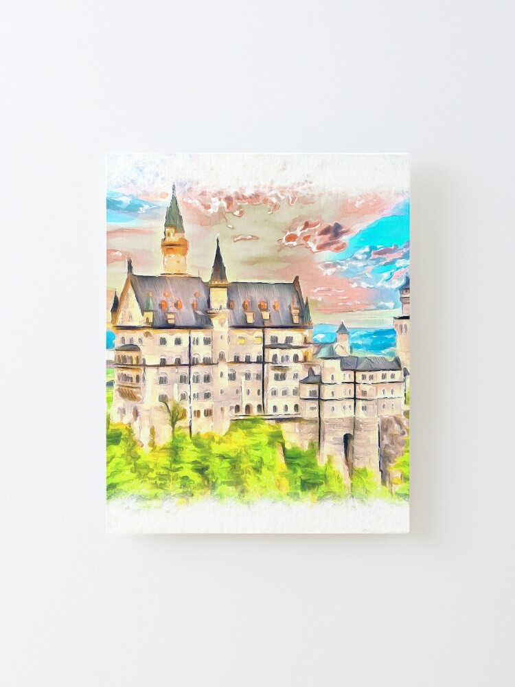 Alternate view of Castle Neuschwanstein (Painting) Mounted Print