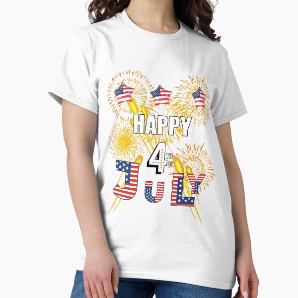 Item preview, HAPPY 4TH OF JULY FLAG, FIREWORKS BALLOONS MEN WOMEN KIDS T-Shirt designed and sold by ArtByMigdad.