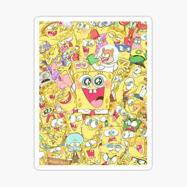 Spongebob funny face Sticker for Sale by stickers--Hakim