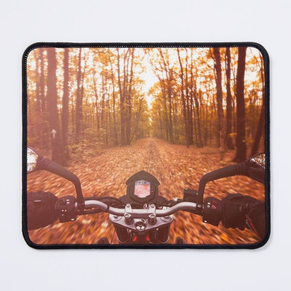 Item preview, Driving Ktm Duke motorcycle in the forest during fall  designed and sold by Chris-Thodd.