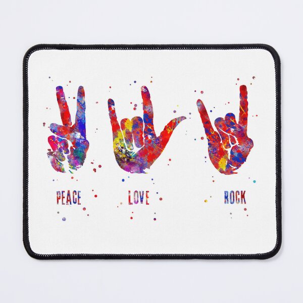 Item preview, ASL sign language, peace sign, love sign, rock sign, peace love rock  designed and sold by Rosaliartbook.