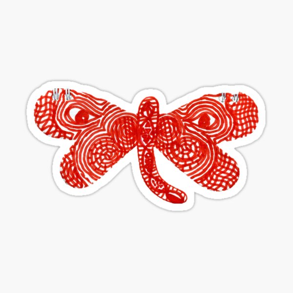 Red Butterfly Sticker