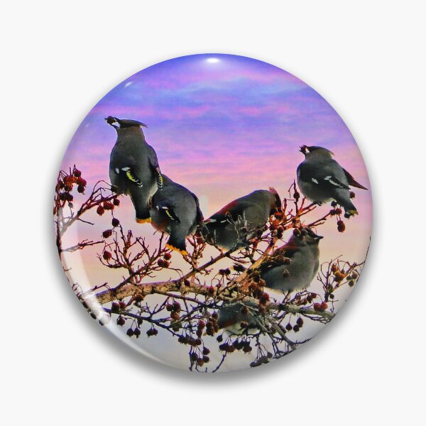 Item preview, Bohemiam Waxwings Love Berries designed and sold by alabca.
