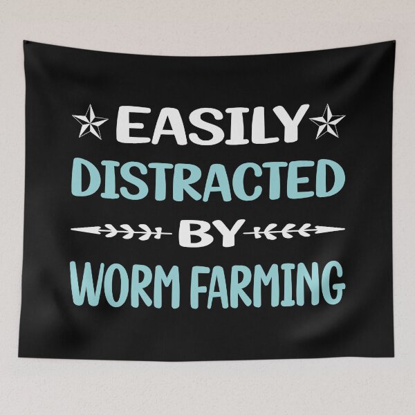 Item preview, Funny Easily Distracted Worm Farming Farmer Vermiculture Vermicompost Vermicomposting designed and sold by robinnacallanyi.