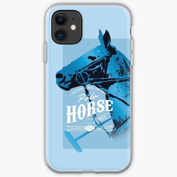 polo horse vintage blue iPhone Flexible Hülle