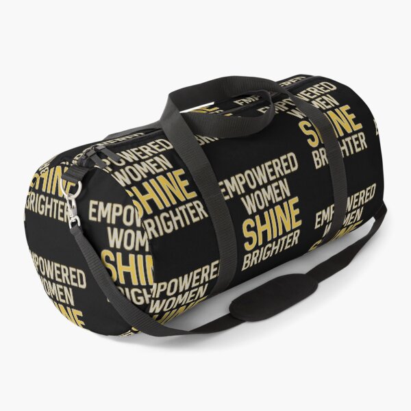 Item preview, EMPOWERED WOMEN SHINE BRIGHTER metallic tone feminist text slogan designed and sold by MacPean.