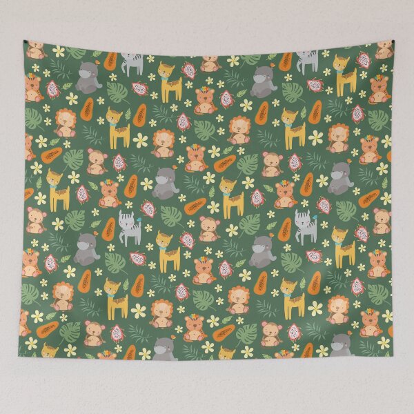 Item preview, Cute animal green pattern 11 designed and sold by vanyadesign.