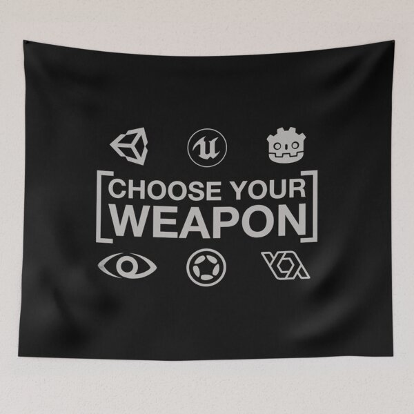Item preview, Choose Your Weapon - Game Engines Dark   designed and sold by CandleDoll.