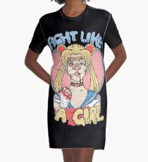 Sailor Moon- Fight Like a Girl Graphic T-Shirt Dress
