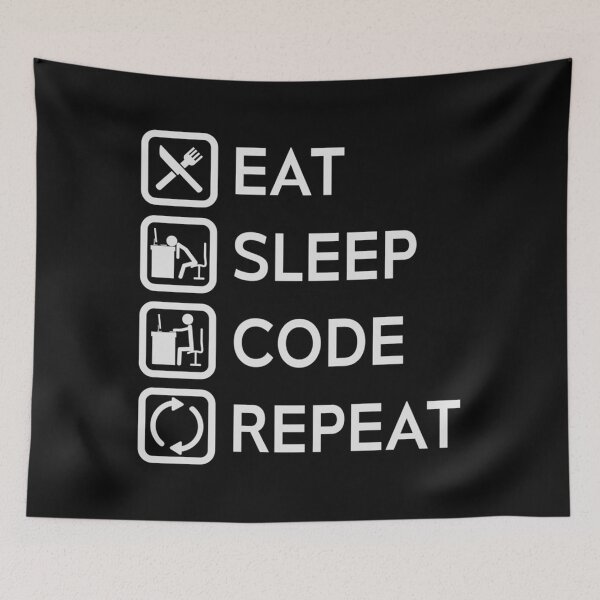 Item preview, Eat Sleep Code Repeat    designed and sold by CandleDoll.