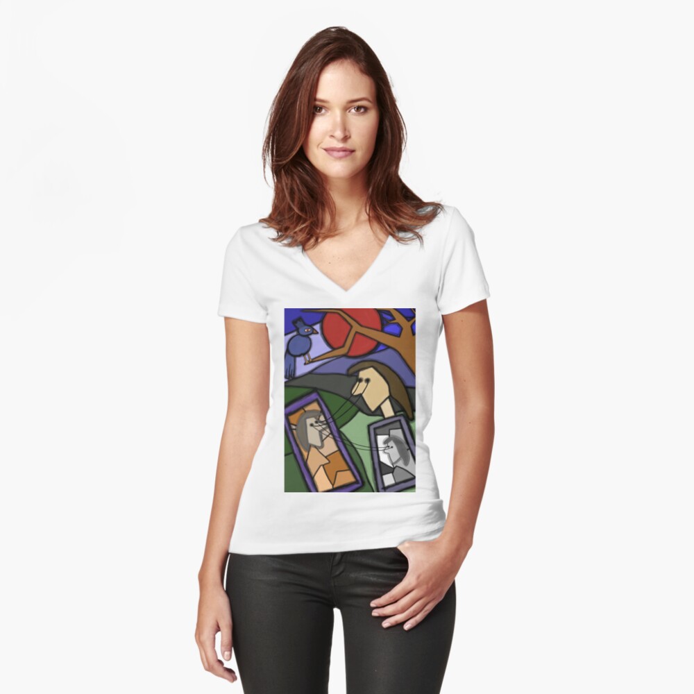 Item preview, Fitted V-Neck T-Shirt designed and sold by tomisa.