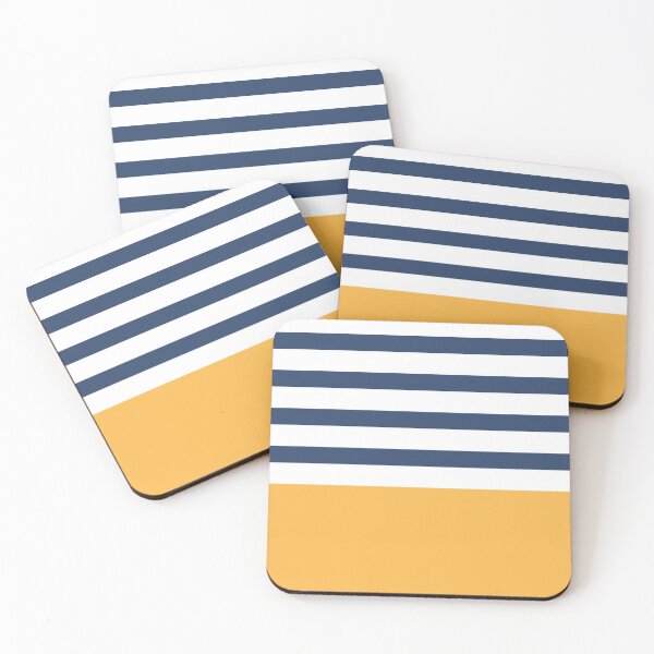 Item preview, Blue and white stripes with yellow designed and sold by Latte Design.