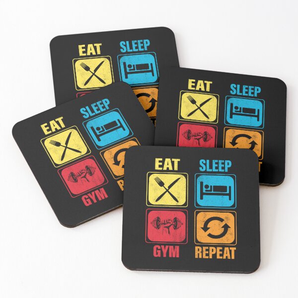 Item preview, Eat Sleep Gym Repeat - Distressed Vintage Funny Fitness designed and sold by Optix.