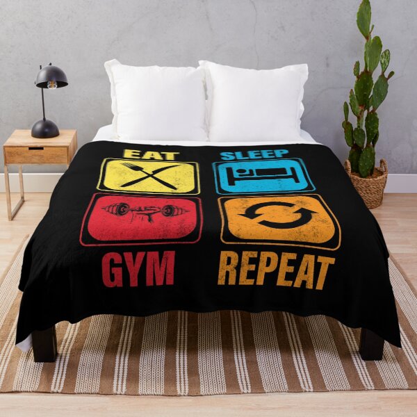 Item preview, Eat Sleep Gym Repeat - Distressed Vintage Funny Fitness designed and sold by Optix.