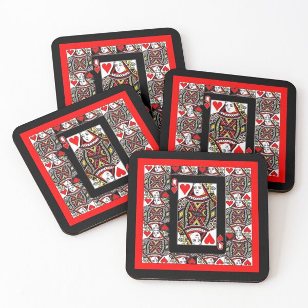 Item preview, CASINO RED QUEEN OF HEARTS PATTERN RED-BLACK ART designed and sold by sharlesart.