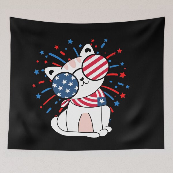 Item preview, FOURTH OF JULY CAT!  INDEPENDENCE DAY CAT! 4TH OF JULY! designed and sold by fluffyfriends.