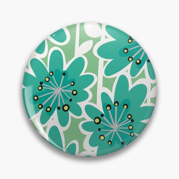 Item preview, Fun Flower Power Retro Style Flowers pattern in a querky style, yellow , pink , turquoise , white and green designed and sold by marina63.