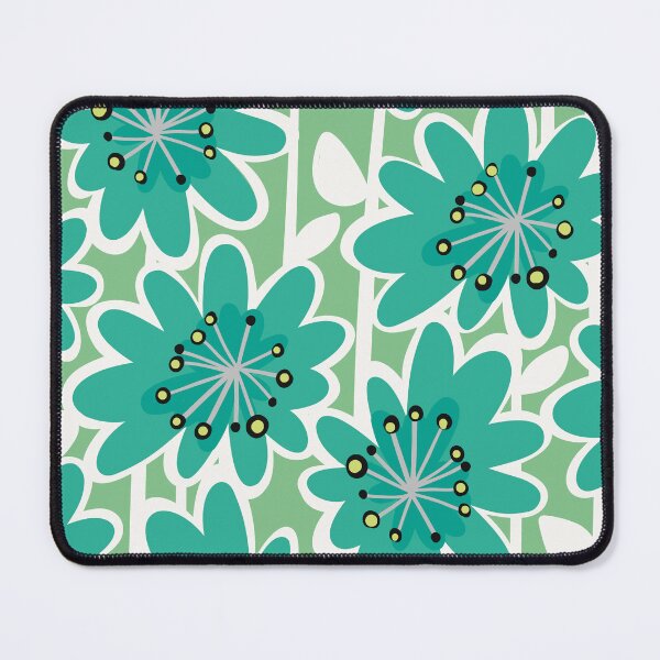 Item preview, Fun Flower Power Retro Style Flowers pattern in a querky style, yellow , pink , turquoise , white and green designed and sold by marina63.