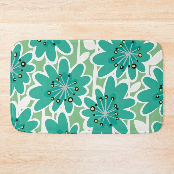 Item preview, Fun Flower Power Retro Style Flowers pattern in a querky style, yellow , pink , turquoise , white and green designed and sold by marina63.