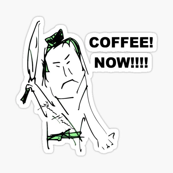 The Coffee Now Samurai Sticker