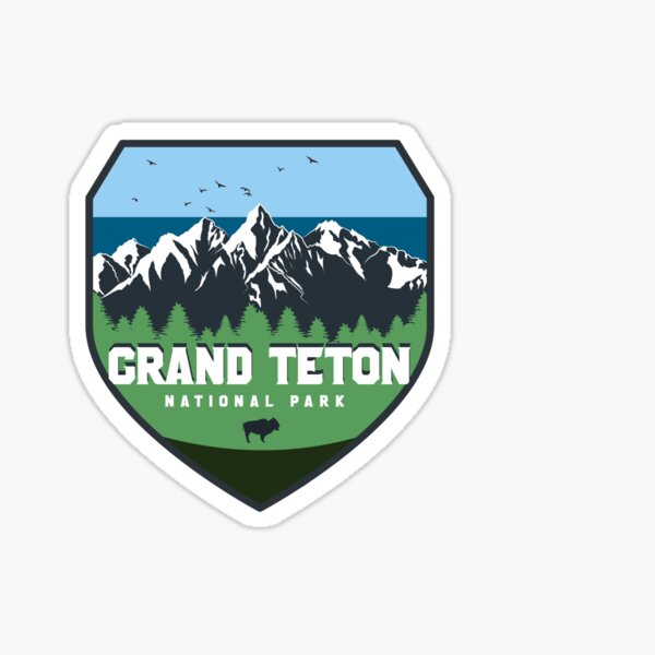 TETONS Grand Tetons Mountain Range sticker decal Oval Black /& White 2 for 1