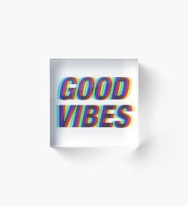 Good Vibes Techicolor Acrylic Block