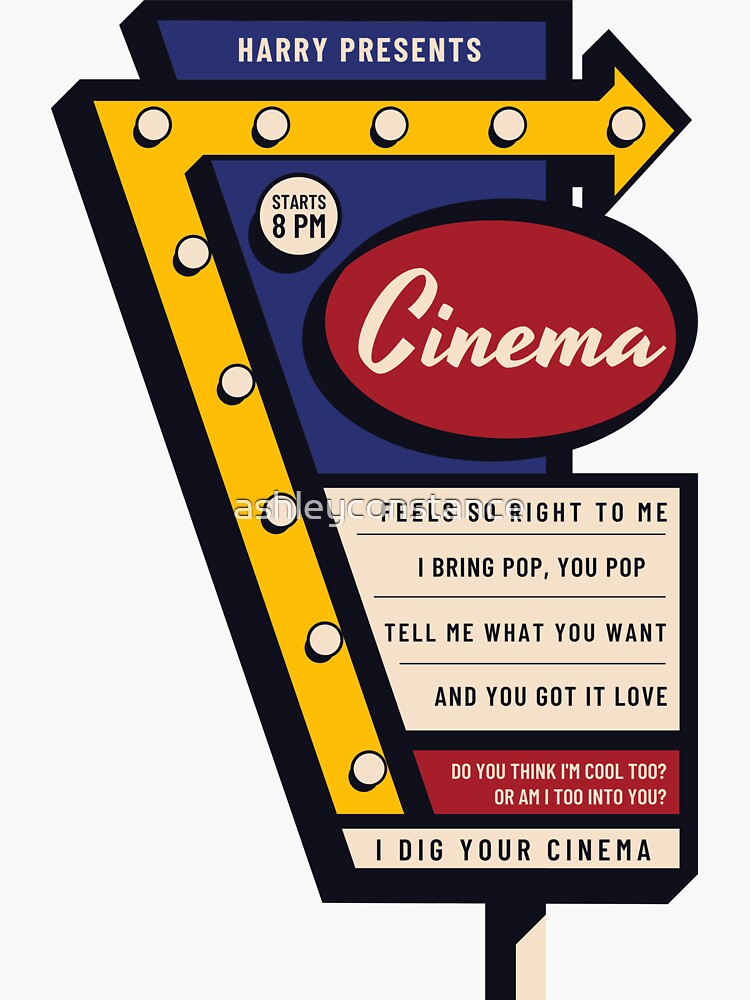 "Cinema Sticker" Sticker for Sale by ashleyconstance Redbubble