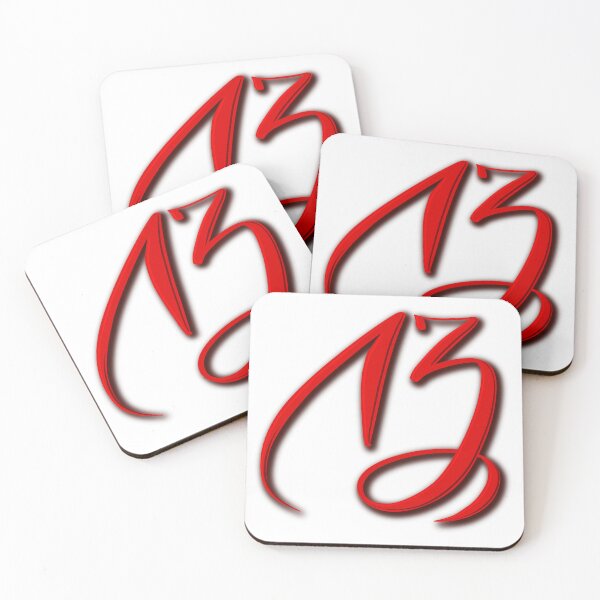 Item preview, Red calligraphy number 13 designed and sold by RinaGArt.