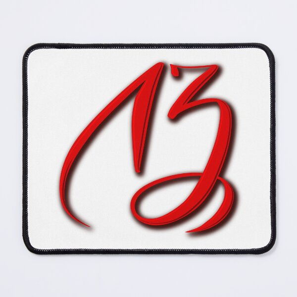 Item preview, Red calligraphy number 13 designed and sold by RinaGArt.
