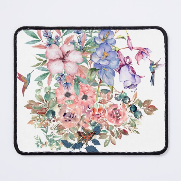 Item preview, Floral Design With Hummers and Butterflies designed and sold by tomorrowsart.