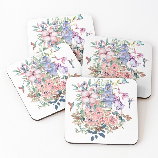 Item preview, Floral Design With Hummers and Butterflies designed and sold by tomorrowsart.