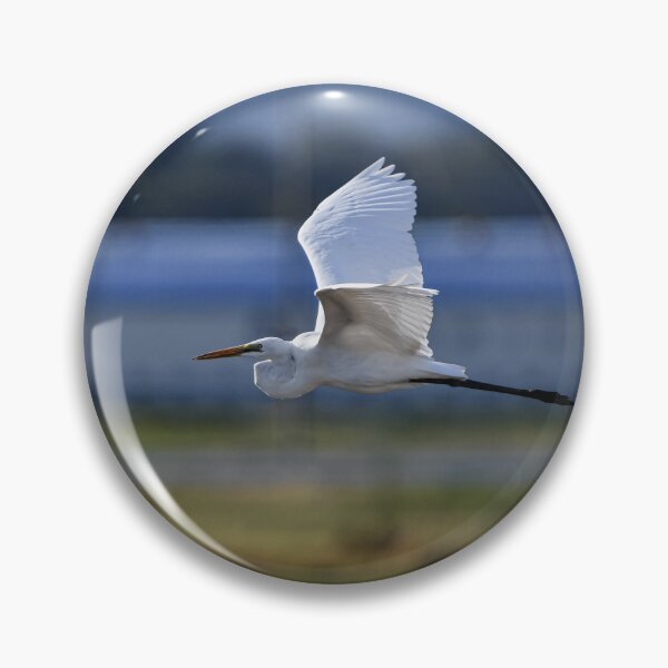 Item preview, Great Egret Flying Over Wetlands designed and sold by bayberrygal.