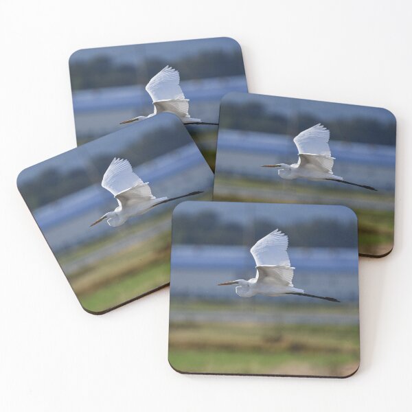 Item preview, Great Egret Flying Over Wetlands designed and sold by bayberrygal.