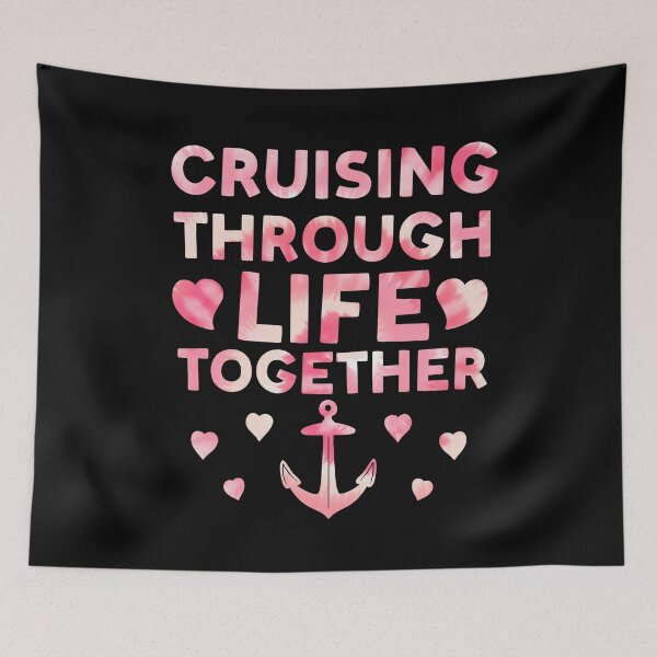 Item preview, Cruising through life together honeymoon Tie Dye Print For Couples Husband And Wife Cruise Trip  designed and sold by JokeGysen.
