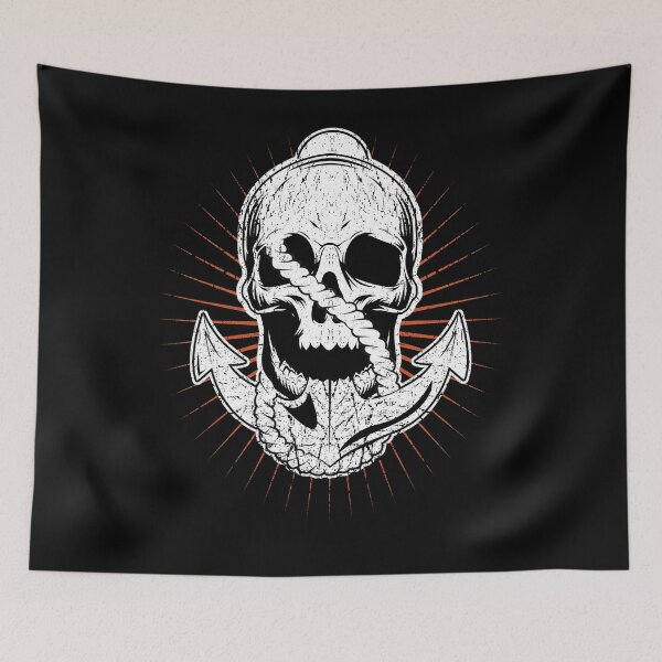 Item preview, Anchor and skull boat captain Maritime skeleton designed and sold by shurikaner.