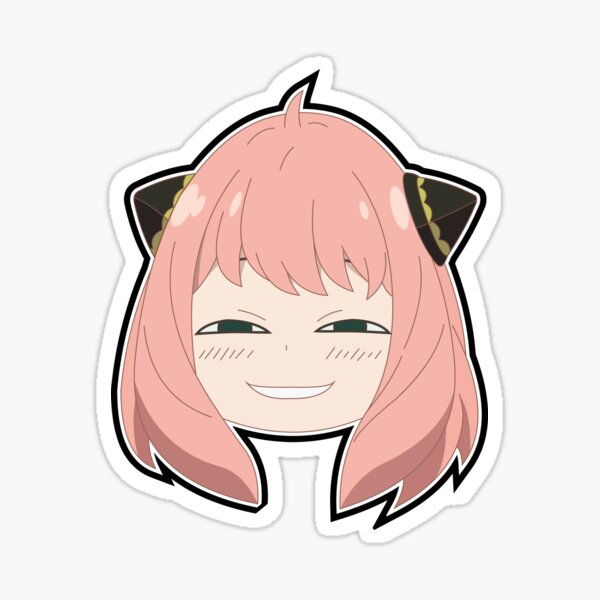 Handmade Anime Manga Videogame Cartoon Silly Anya Heh Face Scan Sticker Heh  Meme