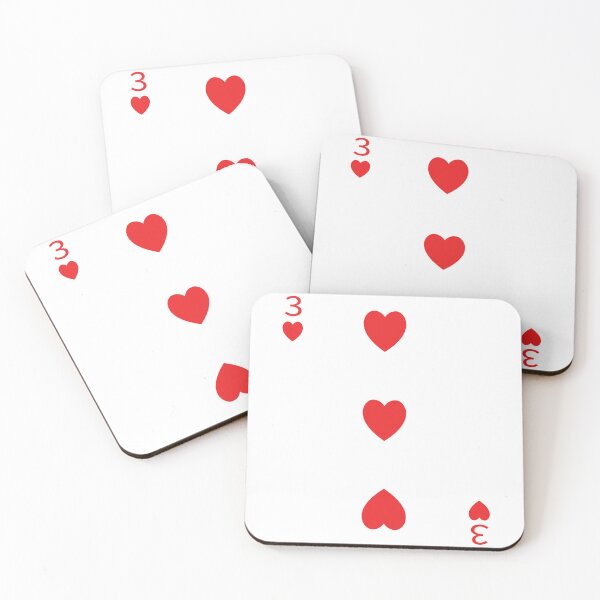 Item preview, Three of Hearts Playing Card Poker Card designed and sold by johnta17.