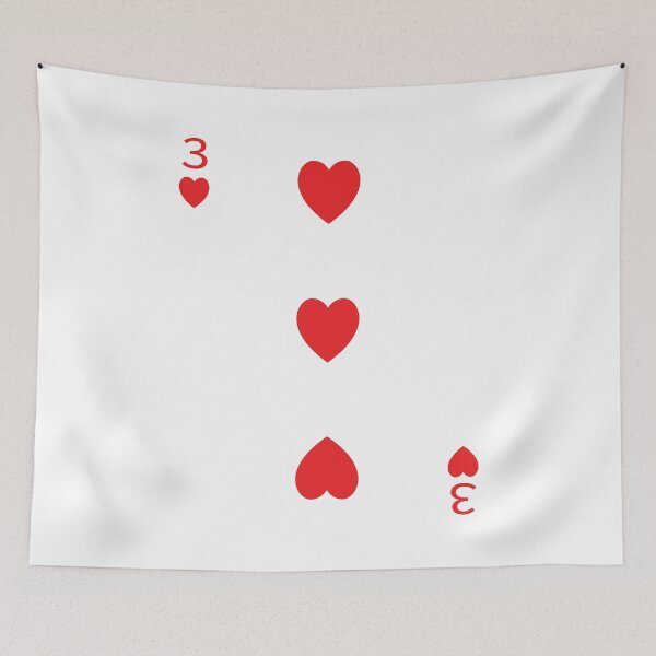 Item preview, Three of Hearts Playing Card Poker Card designed and sold by johnta17.
