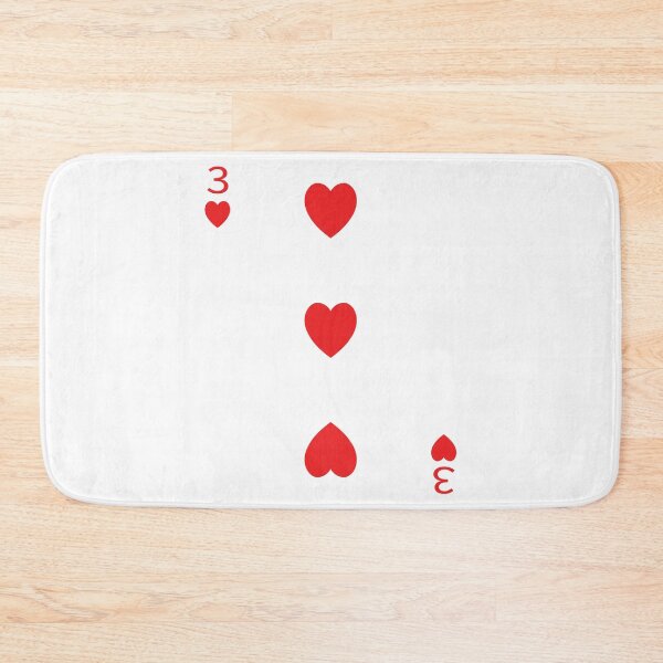 Item preview, Three of Hearts Playing Card Poker Card designed and sold by johnta17.