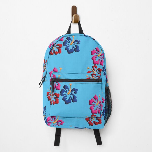 Item preview, Tropical Hawaiian style flower design in blue designed and sold by Sock Garden.
