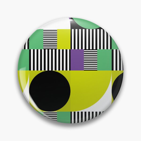 Item preview, Mid-Century Modern Circles, Squares and Stripes Purple, Mustard Yellow, Green, Black, White designed and sold by QuestingPixel.