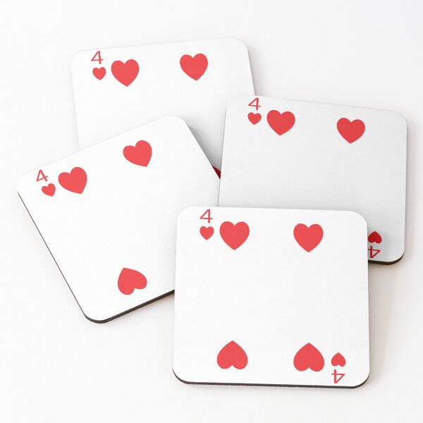 Item preview, Four of Hearts Playing Card Poker Card designed and sold by johnta17.