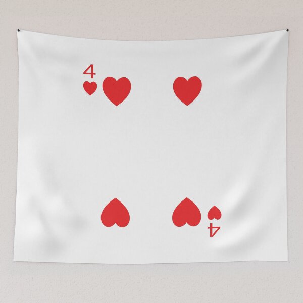 Item preview, Four of Hearts Playing Card Poker Card designed and sold by johnta17.