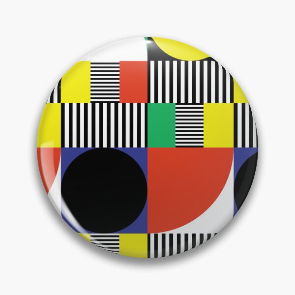 Item preview, Mid-Century Modern Circles, Squares and Stripes Red, Blue, Yellow, Green, Black, White designed and sold by QuestingPixel.